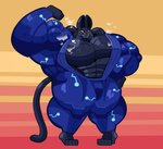 abs anthro big_muscles black_body black_fur clothing flexing fur huge_muscles hyper hyper_muscles male muscular muscular_anthro muscular_male pecs skinsuit solo tight_clothing yellow_eyes einthebusinessdeer cartoon_network mao_mao:_heroes_of_pure_heart shin_mao domestic_cat felid feline felis mammal