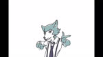 :< =_= =w= >_< anthro arm_support arms_bent arms_by_side bent_arm bent_leg black_bars black_eyes blue_body blue_fur blush closed_frown clothing extended_leg extended_legs eyes_closed finger_gun frown fur gesture hand_gesture hand_on_face hand_on_own_face hands_on_own_face hands_together_elbows_apart head_on_hand heart_eyes heart_symbol holding_face humor laugh leaning_on_elbow lying male mouth_closed multiple_poses necktie on_back on_front on_side open_mouth owo planted_leg pose pounce raised_hand real seductive simple_background solo spread_legs spreading straight_arms suspenders swaying tail tail_motion tail_sway touching_face touching_own_face undressing uwu white_background ritskyz sound_warning beastars dogelore cheems jonah_scott legoshi_(beastars) canid canine canis human mammal wolf 16:9 2d_animation animated frame_by_frame meme pillarbox short_playtime sound voice_acted webm widescreen