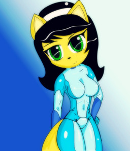 anthro clothed clothing female simple_background solo unsigned zero_suit kais9 metroid nickelodeon nintendo t.u.f.f._puppy kitty_katswell domestic_cat felid feline felis mammal hi_res