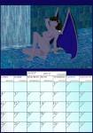 2014 angela_(gargoyles) august_(month) breasts calendar disney fab3716 female gargoyle gargoyles genitals irl_trace nipples non-mammal_nipples nude pussy solo