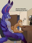 abdominal_bulge abs adult_on_young age_difference ahegao anal anal_orgasm anal_penetration anthro anthro_on_anthro anthro_penetrated anthro_penetrating anthro_penetrating_anthro babysitter bad_parenting biceps blue_ears blue_eyes bodily_fluids brown_body brown_ears brown_fur brown_tail chair_position cum cum_in_ass cum_inside cum_while_penetrated cumshot dialogue door duo ejaculation erection fingers from_behind_position fur gaming_while_penetrated genital_fluids genitals hands-free inside larger_male long_ears looking_pleasured male male/male male_penetrated male_penetrating male_penetrating_male multi_eye muscular muscular_anthro muscular_male nude offscreen_character older_male older_on_young on_lap open_mouth orgasm orgasm_face pawpads pecs penetration penile penile_penetration penis penis_in_ass sex side_view sitting_on_lap size_difference smaller_male smaller_penetrated tail text young young_anthro young_male young_penetrated younger_anthro younger_male younger_penetrated foxserx are_ya_winning_son? keon_(neos8) mammal mustelid otter 2023 absurd_res english_text hi_res