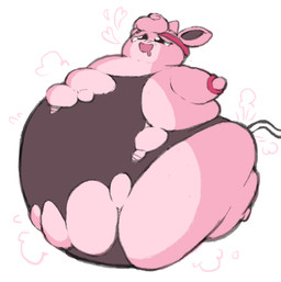 air_inflation anthro belly big_belly female hose hose_inflation huge_belly inflation pink_body simple_background solo white_background molaveda nintendo pokemon generation_1_pokemon pokemon_(species) wigglytuff 2017 hi_res