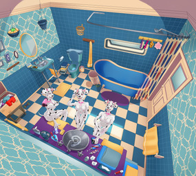 aged_up anthro anthrofied applying_makeup basket bathroom bathtub breasts casual_nudity cellphone claw_foot_bathtub cleavage clothed clothing collar collar_tag container detailed_background electronics female fur genitals group heart_collar_tag high-angle_view holding_object inside looking_at_viewer makeup markings mirror nipples nude nude_anthro nude_female open_mouth personal_grooming phone pink_collar shower shower_head sink sitting smartphone smile sponge spots spotted_body standing tail toilet toothpaste towel trio vulva dal101strefan 101_dalmatian_street 101_dalmatians disney dallas_(101_dalmatians) deja_vu_(101_dalmatians) destiny_(101_dalmatians) triple_d_(101_dalmatians) canid canine canis dalmatian domestic_dog mammal digital_media_(artwork) hi_res sibling_(lore) sister_(lore) sisters_(lore) triplets_(lore)
