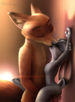 anthro breasts dipstick_ears dipstick_tail drooped_ears duo ear_markings eyes_closed featureless_breasts female golden_hour hand_on_arm hand_on_leg hand_on_own_arm hand_on_partner's_thigh hand_on_thigh kiss_on_lips kissing lens_flare male male/female markings multicolored_body multicolored_ears nude nude_anthro nude_female nude_male romantic romantic_ambiance romantic_couple romantic_sex sex side_butt sunset tail tail_markings askalin disney zootopia judy_hopps nick_wilde canid canine european_rabbit fox lagomorph leporid mammal oryctolagus rabbit red_fox true_fox hi_res