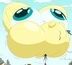 air_ballooning air_inflation anthro big_head blue_clothing clothed clothed_anthro clothed_female clothing ear_expansion expansion eye_expansion female floating fully_clothed fully_clothed_anthro fully_clothed_female green_clothing head_expansion head_inflation hose hose_in_mouth hose_inflation huge_head hyper hyper_ears hyper_eyes hyper_head hyper_inflation inflation outside solo sweater topwear turtleneck yellow_body spezza friendship_is_magic hasbro my_little_pony fluttershy_(mlp) equid equine horse mammal pony 2019 digital_media_(artwork) hi_res shaded story story_in_description
