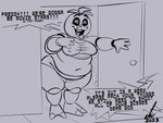 animatronic anthro avian beak belly bib big_belly big_breasts bird breasts chica_(fnaf) chicken classica_p feet female five_nights_at_freddy's galliform gallus_(genus) inner_mouth machine overweight phasianid robot scottgames solo talons thick_thighs toes wide_hips