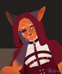 anthro blush bodily_fluids clothed clothing cum cum_on_face femboy genital_fluids hair male short_hair solo rawefour nintendo pokemon generation_8_pokemon nickit pokemon_(species) 2026 digital_drawing_(artwork) digital_media_(artwork) hi_res portrait