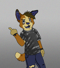 anthro blue_bottomwear blue_clothing blue_eyes blue_inner_ear blue_jeans blue_nose blue_pants blue_tongue bottomwear brown_body brown_fur clothing denim denim_bottomwear denim_clothing eyebrows female female_anthro flipping_viewer_off fur gesture grey_background grey_clothing grey_sclera grey_shirt grey_topwear hand_gesture head_tuft humanoid_hands jeans looking_at_viewer middle_finger open_mouth pants shirt simple_background solo standing tail tan_body tan_fur teeth tongue topwear tuft sebdoggo blue_(sebdoggo) canid canine canis domestic_dog herding_dog mammal mixed_breed pastoral_dog welsh_corgi 2012 aliasing digital_drawing_(artwork) digital_media_(artwork) flat_colors low_res microsoft_paint_(artwork) portrait three-quarter_portrait trans_(lore) trans_man_(lore)