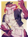 5_fingers anthro claws clothed clothing fingers humanoid_hands living_tail male muscular muscular_anthro muscular_male snake_tail solo tail unusual_anatomy unusual_tail n0dakan lifewonders tokyo_afterschool_summoners yig_(tas) reptile scalie snake 2025 3:4 absurd_res colored hi_res signature