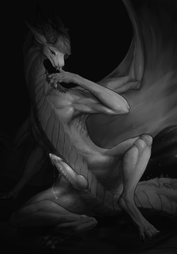 animal_genitalia anus bodily_fluids claws cum cum_on_leg cum_on_own_leg cum_on_own_penis cum_on_penis cum_on_self cum_string digitigrade erection feral finger_claws genital_fluids genital_slit genitals horn knot licking long_neck male membrane_(anatomy) membranous_wings penis self_lick snout solo spread_legs spreading tail toe_claws tongue tongue_out unusual_anatomy unusual_genitalia unusual_penis wings lin_fluffydragon european_mythology mythology dragon mythological_creature mythological_scalie scalie western_dragon greyscale hi_res monochrome signature