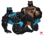 anthro barazoku barcode barcode_print big_muscles biped bulge detailed_bulge drone duo hypnotic_visor male muscular muscular_anthro muscular_male muscular_sub slave submissive cxcxxcxxxx bear giant_panda mammal polar_bear ursine absurd_res hi_res