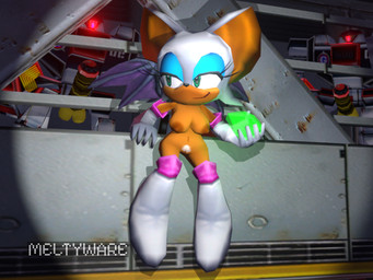 anthro big_breasts breasts female genitals looking_aside low_poly machine mostly_nude narrowed_eyes navel nipples penis pubes solo style_emulation vulva wide_hips meltyware sega sonic_the_hedgehog_(series) rouge_the_bat bat mammal robot 3d_(artwork) 4:3 digital_media_(artwork)
