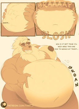 beard belly belly_hair belly_rub body_hair burping chest_hair chest_tuft chugging clothed clothing digestion drinking exposed_belly eyewear facial_hair flower groan growing hair imprint inflation looming male male/male male_pred male_prey micro muffled musclegut muscular navel obese overweight overweight_male plant ponytail splash struggling stuffing sunglasses swallowing text topless tuft vore water wave weight_gain that_j bear mammal digital_media_(artwork) english_text hi_res sequence
