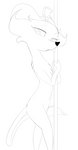 anthro bedroom_eyes dancing featureless_chest female looking_down narrowed_eyes navel nude open_mouth pole pole_dancing seductive simple_background solo white_background unknown_artist sherlock_yack hermione mammal mustelid musteline stoat true_musteline weasel 2017 black_and_white hi_res monochrome