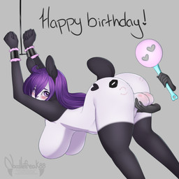 5_fingers ambiguous_gender anthro ball_spanking ballbusting balls bdsm bent_over big_breasts biped birthday bite_mark blush bondage bound breasts butt butt_slap cock_and_ball_torture disembodied_hand duo fingers genital_torture genitals gynomorph gynomorph/ambiguous hair happy_birthday heart_symbol holding_object huge_breasts humanoid_hands intersex intersex/ambiguous kiss_mark long_hair looking_back nude paddle raised_tail short_tail side_view slap solo_focus spanking tail noodlefreak88 bear giant_panda mammal 1:1 absurd_res digital_media_(artwork) hi_res shaded soft_shading watermark