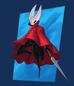 4_fingers anthro arthropod_abdomen arthropod_abdomen_genitalia arthropod_abdomen_vulva black_body black_eyes blue_vulva cloak cloak_only clothing digitigrade exoskeleton featureless_feet feet female fingers genitals holding_object holding_weapon horn light red_cloak red_clothing segmented_body simple_background solo stinger vulva weapon white_head lumen_fox hollow_knight_(franchise) team_cherry hornet_(hollow_knight) arachnid arthropod absurd_res hi_res lighting shaded