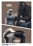 anthro beverage_can biped black_body black_fur brown_eyes can container dialogue drinking duo eyes_closed fur grey_body grey_fur hair holding_can holding_container holding_object larger_male looking_at_another male multicolored_body multicolored_fur size_difference smaller_male smile speech_bubble text thought_bubble two_tone_body two_tone_fur white_hair lizardlars aidan_(lizardlars) corey mammal murid murine procyonid raccoon rat rodent 2025 absurd_res comic digital_media_(artwork) english_text hi_res