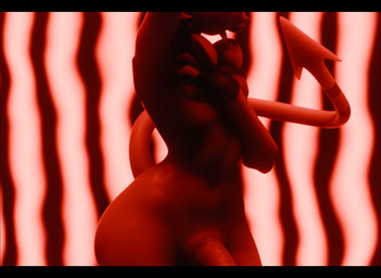 black_border border bow_tie femboy genitals male penis penis_base red_body red_lighting red_skin solo spade_tail tail tongue tongue_out king_crook valorlynz_(modeler) hellaverse helluva_boss moxxie_(helluva_boss) demon humanoid imp 3d_(artwork) blender_(artwork) blender_cycles_(artwork) digital_media_(artwork) hi_res