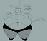 anthro belly belly_overhang belly_rolls big_belly big_moobs bottomwear clothed clothing collared_shirt crossdressing fat_arms fat_legs fat_rolls hair huge_belly huge_moobs huge_thighs ill_fitting_clothing leggings legwear long_ears male moobs morbidly_obese morbidly_obese_male obese obese_anthro obese_male overweight overweight_anthro overweight_male rumbling_stomach shirt simple_background skirt solo sound_effects standing text thick_thighs topwear unbuttoned wardrobe_malfunction wide_hips calebcorduroy desmond_(calebcorduroy) lagomorph leporid mammal rabbit english_text hi_res