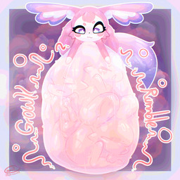 :3 abdominal_bulge ambiguous_gender ambiguous_prey anthro anthro_pred belly big_ears blue_body blue_eyes bodily_fluids countershade_belly countershade_face countershade_torso countershading digestion digestion_noises ears_down eyelashes face_imprint female female_pred floating front_view fur gloves_(marking) gradient_fur hand_imprint hanging_belly head_tuft imprint long_tail looking_down markings mass_vore multiple_prey musk onomatopoeia overweight overweight_anthro overweight_female pink_body pink_fur pivoted_ears prey_outline rumbling_stomach shake_lines size_difference smaller_pred smug_pred solo sound_effects star_in_pupils steam steaming_body struggling struggling_prey sweat sweaty_belly tail text tuft vore white_body white_fur wide_hips cami_gz honkai:_star_rail mihoyo mem_(honkai:_star_rail) lagomorph leporid mammal rabbit 1:1 2026 digital_drawing_(artwork) digital_media_(artwork) hi_res