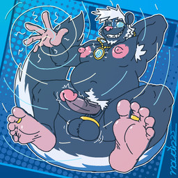 5_toes anthro armpit_hair ball_stretcher balls belly body_hair circumcised digit_ring erection facial_hair feet fluffy fluffy_tail foot_focus genitals glans goatee hand_behind_head humanoid_genitalia humanoid_penis hypnosis jewelry male mind_control moobs necklace nipples overweight overweight_male penis pubes raised_arm ring ringed_eyes saggy_balls smile solo spiral tail throbbing throbbing_penis toe_ring toes naudiz_(artist) azure_(bluedude) mammal mephitid skunk 1:1