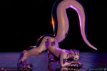 anthro anus ass_up black_body black_scales breasts butt claws digitigrade fangs female genitals gold_(metal) gold_jewelry iridescent iridescent_scales jack-o'_pose jewelry looking_at_viewer markings narrowed_eyes nude pose presenting presenting_hindquarters pupils purple_body purple_scales pussy raised_tail scale_markings scales seductive slit_pupils snake_hood solo spread_legs spreading submissive tail teeth thick_tail tongue tongue_out yellow_eyes acaris_(artist) kahli cobra reptile scalie snake 3:2 3d_(artwork) 3d_animation animated digital_media_(artwork) loop no_sound short_playtime turntable_(animation) webm