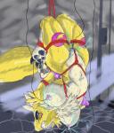 anthro arms_behind_back bdsm black_sclera bondage bound breasts chest_tuft claws clenched_teeth clitoris digimon electrostimulation facial_markings female fur gloves hanging markings navel nipple_insertion nipples pussy renamon suspension teeth torture tuft upside_down white_fur yellow_fur
Rating: Explicit
Score: 0
User: ChestFox
Date: March 18, 2014