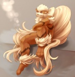 anthro fluffy fluffy_tail fur male mane pokemorph sitting solo tail biri riot41 nintendo pokemon arcanine canid canine generation_1_pokemon mammal pokemon_(species)