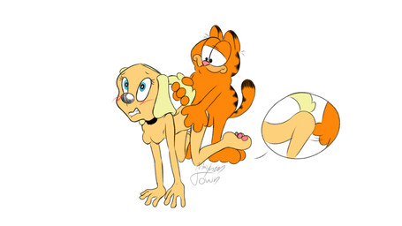 anthro blonde_hair blue_eyes blush blush_lines bouncing_breasts breasts doggystyle duo female from_behind_position fur hair male male/female motion_lines multiple_angles orange_body orange_fur sex tail tail_pull tan_body tan_fur mayhemtown brandy_and_mr._whiskers disney garfield_(series) brandy_harrington garfield_the_cat canid canine canis domestic_cat domestic_dog felid feline felis mammal 16:9 animated hi_res widescreen