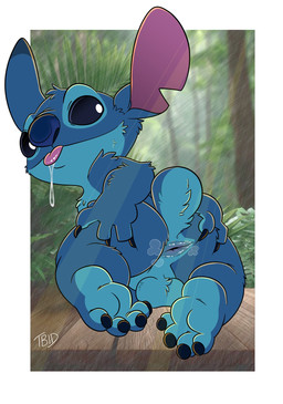 anthro anus backsack balls blep blue_body blue_fur bodily_fluids butt drooling fur genitals looking_at_viewer male presenting presenting_anus rear_view saliva smile solo spread_anus spreading tongue tongue_out tbid disney lilo_and_stitch stitch_(lilo_and_stitch) alien experiment_(lilo_and_stitch) hi_res