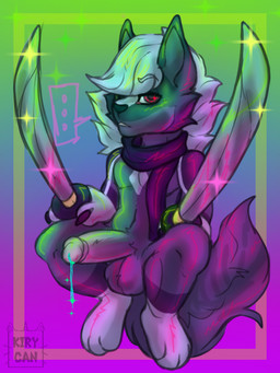 anthro balls blue_hair bodily_fluids circumcised dripping erection eyebrow_through_hair eyebrows fur genital_fluids genitals hair holding_katana holding_melee_weapon holding_object holding_sword holding_weapon humanoid_genitalia humanoid_penis katana leaking_precum lights looking_at_viewer male markings melee_weapon neon neon_lights nude penis precum precum_drip precum_on_penis precum_string red_eyes simple_background solo sword tail teeth translucent translucent_hair tuft weapon kirycan canid canine canis mammal wolf 3:4 digital_media_(artwork)