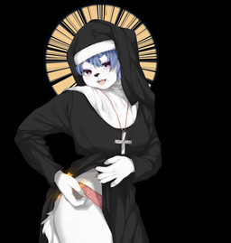 5_fingers anthro biped blue_hair clothing cross female fingers fur hair open_mouth panties pink_clothing pink_eyes pink_panties pink_tongue pink_underwear solo tail tongue underwear white_body white_fur white_tail sonyan 2019 digital_media_(artwork) hi_res shaded