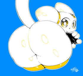 ambiguous_gender anthro big_butt big_eyes biped blush butt clothing fingers glistening glistening_eyes huge_butt open_mouth shortstack simple_background solo tail text thick_thighs tongue white_body white_fingers white_tail wide_hips yellow_eyes keyhat_tk10 tiril felid feline felis mammal 2025 dated digital_media_(artwork) hi_res signature
