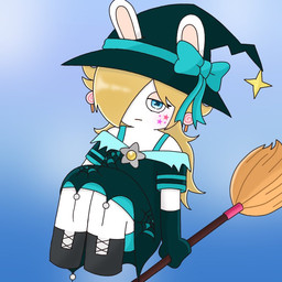 anthro bent_legs black_clothing black_footwear black_shoes blue_background blue_clothing blue_dress blue_elbow_mittens blue_eyes blue_handwear blue_hat blue_headwear blue_mittens bodypaint broom cleaning_tool clothed clothed_female clothing dress ear_piercing elbow_mittens eyelashes face_paint female female_anthro footwear fur gradient_background hair hair_over_eye half-closed_eyes handwear hat headgear headwear holding_broom holding_cleaning_tool holding_object holidays light long_ears long_hair looking_at_viewer mittens multicolored_clothing multicolored_dress narrowed_eyes noseless piercing shoes simple_background sitting solo straight_arm tan_eyelids tan_inner_ear white_body white_fur witch_costume witch_hat peypey_mei1925 halloween mario_bros mario_plus_rabbids_sparks_of_hope nintendo raving_rabbids rayman_(series) ubisoft rabbid_rosalina lagomorph mammal rabbid 1:1 2023 colored crossover digital_drawing_(artwork) digital_media_(artwork) english_description lighting shaded