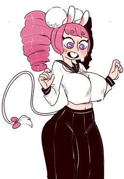 5_fingers accessory big_breasts blush bottomwear bow_(feature) bow_accessory bow_ribbon breasts buckteeth clothed clothing eyelashes female fingers front_view fully_clothed fur furgonomics hair humanoid_hands light_body light_fur light_skin long_tail midriff navel open_mouth pale_skin pigtails pink_hair pupils purple_eyes purple_pupils ribbons school_uniform simple_background skirt solo surprised tail tail_accessory tail_bow tail_ribbon teeth uniform white_background white_body white_fur wide_hips nuclearwasabi tera_online neonatta animal_humanoid elin humanoid mammal mammal_humanoid mouse_humanoid murid murid_humanoid murine murine_humanoid rodent rodent_humanoid portrait three-quarter_portrait
