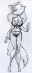 anthro clothed clothing female skimpy solo tail toony op80918 canid canine fox mammal 2009 greyscale monochrome sketch