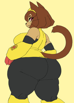 big_breasts big_butt breasts butt clothed clothing female looking_back solo thick_thighs wide_hips x_argos_x gameoverse glitch_productions kit_bodega animal_humanoid cat_humanoid domestic_cat felid felid_humanoid feline feline_humanoid felis humanoid mammal mammal_humanoid 2026 hi_res
