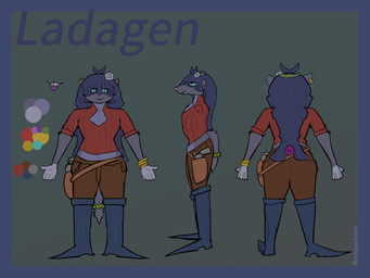 accessory anthro clothed clothing cowboy femboy flower flower_in_hair fur grey_body grey_fur gun hair hair_accessory jewelry male plant ranged_weapon simple_background solo text weapon rockpankake eulipotyphlan mammal mole_(animal) 2025 digital_media_(artwork) english_text hi_res model_sheet