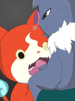 anthro bodily_fluids chibi cum cum_in_mouth cum_inside duo genital_fluids male male/male one_eye_closed open_mouth penis_on_tongue winick-lim jewelpet level-5 sanrio sega sega_fave yo-kai_watch dian_(jewelpet) jibanyan domestic_cat felid feline felis maine_coon mammal 3:4 absurd_res hi_res