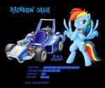 alpha_channel blue-paint-sea blue_body blue_feathers blue_fur cutie_mark english_text equid equine eyewear feathered_wings feathers female friendship_is_magic fur goggles hair hasbro hi_res kart mammal multicolored_hair multicolored_tail my_little_pony mythological_creature mythological_equine mythology pegasus rainbow_dash_(mlp) rainbow_hair rainbow_tail smile solo tail text vehicle wheel wings