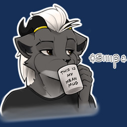 anthro clothing container cup drinking horn male mug shirt solo topwear nethil lennox_raides teran_(species) alpha_channel