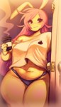 anthro belly belly_overhang beverage big_breasts breasts clothed clothing coffee container cup curvy_female curvy_figure curvy_humanoid door doorknob doorway eye_through_hair female female_humanoid fingers front_view hair holding_beverage holding_container holding_cup holding_object long_ears long_hair looking_at_viewer loose_shirt mouth_closed navel noseless off_shoulder opening_door oversized_clothing oversized_shirt oversized_topwear panties pink_hair purple_clothing purple_panties purple_underwear rabbit_ears shirt slightly_chubby slightly_chubby_anthro slightly_chubby_female smile smiling_at_viewer solo standing steam thick_thighs topwear translucent translucent_hair underwear voluptuous voluptuous_female voluptuous_humanoid white_clothing white_shirt white_topwear mochabaebae tebu_(mochabaebae) animal_humanoid humanoid lagomorph lagomorph_humanoid leporid_humanoid mammal mammal_humanoid rabbit_humanoid 2024 digital_media_(artwork) hi_res portrait shaded three-quarter_portrait