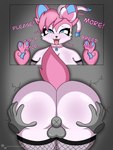 accessory ahegao anthro armwear balls begging big_breasts big_butt blue_eyes blue_inner_ear bow_ribbon breasts butt butt_grab clothing dialogue disembodied_hand disembodied_penis duo female fishnet_armwear fishnet_clothing fishnet_legwear from_behind_position fur genitals gesture hair hair_accessory hair_bow hair_bow_(anatomy) hair_ribbon hand_gesture hand_on_butt jewelry legwear looking_pleasured male male/female necklace open_mouth penis pink_body pink_fur pink_hair pink_jewelry pink_necklace pink_tail ribbons sex tail talking_to_viewer text thick_thighs through_wall tongue tongue_out v_sign white_body white_breasts white_butt white_fur shinychaonsfw nintendo pokemon eeveelution generation_6_pokemon pokemon_(species) sylveon 3:4 hi_res