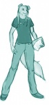 anthro biped clipboard clothed clothing footwear holding_clipboard holding_object male pose scientist shoes simple_background solo standing uniform white_background theowlette canid canine canis collie domestic_dog herding_dog mammal pastoral_dog sheepdog 2014 blue_and_white blue_theme monochrome sketch