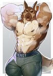 2023 abs absurd_res anthro armpit_hair armpit_tuft belly biceps big_biceps big_muscles big_pecs bodily_fluids body_hair border bottomwear boxer_briefs boxer_briefs_only boxers_(clothing) boxers_only brown_arms brown_back brown_body brown_ears brown_eyebrows brown_eyelids brown_face brown_fur brown_head brown_neck brown_nipples brown_nose brown_pubes brown_tail bulge butt canid canine canis cheek_tuft clothed clothed_anthro clothed_male clothing colored countershade_belly countershade_body countershade_fur countershade_neck countershade_tail countershade_torso countershading cropped_ears digital_drawing_(artwork) digital_media_(artwork) domestic_dog english_text eyebrows eyelids facial_tuft flexing flexing_bicep forearm_muscles fur fur_tuft german_shepherd glistening glistening_arms glistening_body glistening_boxer_briefs glistening_chest glistening_clothing glistening_fur glistening_underwear green_boxer_briefs green_clothing green_underwear grey_background half-closed_eyes hand_behind_head hands_behind_head happy happy_trail herding_dog hi_res huge_muscles inner_ear_fluff latissimus_dorsi light light_body light_fur lighting looking_aside looking_at_viewer looking_away male male_anthro mammal manly mature_anthro mature_male milo_(o_reowoof) monotone_back monotone_belly monotone_boxer_briefs monotone_chest monotone_clothing monotone_face monotone_head monotone_inner_ear monotone_underwear multicolored_arms multicolored_body multicolored_fur muscular muscular_anthro muscular_arms muscular_legs muscular_male muscular_thighs musk musk_clouds musky_armpit narrowed_eyes neck_tuft nipples o_reowoof obliques open_mouth open_smile outside_border pastoral_dog pecs pinup portrait pose prick_ears pubes quads raised_arms reolixious shaded shirtless simple_background smile smiling_at_viewer solo standing steam sweat sweatdrop sweaty_armpit sweaty_arms sweaty_body sweaty_chest sweaty_face sweaty_fur tail tan_arms tan_belly tan_body tan_chest tan_countershading tan_fur tan_inner_ear tan_neck tan_tail teasing teasing_viewer text text_on_boxer_briefs text_on_clothing text_on_underwear thick_eyebrows thick_thighs three-quarter_portrait three-quarter_view tight_bottomwear tight_boxer_briefs tight_clothing tight_underwear tongue tongue_out topless topless_anthro topless_male triceps tuft two_tone_neck two_tone_tail underwear underwear_only wet wet_arms wet_body wet_chest wet_face wet_fur white_arms white_background white_body white_fur white_light white_lighting white_text wolf