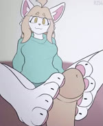 4_toes :3 >_< >w< ahoge anthro barefoot blonde_hair blush blush_lines blush_stickers bodily_fluids breasts cat_smile clothed clothing cum cum_on_feet cum_on_penis dialogue duo ejaculation encouragement eyes_closed feet female female_focus first_person_view foot_fetish foot_focus foot_play footjob foreskin fur genital_fluids genitals gesture hair hand_gesture happy happy_sex head_tilt hindpaw human_on_anthro humanoid_genitalia humanoid_hands humanoid_penis interspecies looking_at_viewer looking_pleasured male male/female male_pov open_mouth open_smile orgasm panties pantsless pawpads paws penile penis pink_nose pink_pawpads praise receiving_footjob_pov sex simple_background smile soles solo_focus sweater talking_to_viewer text thumbs_up toes topwear two-footed_footjob underwear white_body white_fur yellow_eyes rz54 emma_(rz54) domestic_cat felid feline felis human mammal 2023 2d_animation animated english_text no_sound short_playtime webm