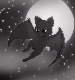 3_toes anthro big_eyes black_eyebrows black_eyes black_nose casual_nudity claws closed_smile cosmic_background dark_body dark_fur eyebrows eyelashes fangs featureless_chest feet female female_anthro flying front_view full_moon fur genitals grey_body grey_fur half-closed_eyes innie_vulva membrane_(anatomy) membranous_wings midair monotone_body monotone_fur moon mouth_closed narrowed_eyes night nude nude_anthro nude_female outside realistic_wings semi-anthro sky smile solo spread_wings star starry_background starry_sky teeth toes vulva white_sclera wing_claws wings e254e vanny_(e254e) bat leaf-nosed_bat mammal microbat vampire_bat yangochiropteran absurd_res black_and_white english_description full-length_portrait greyscale hi_res monochrome portrait