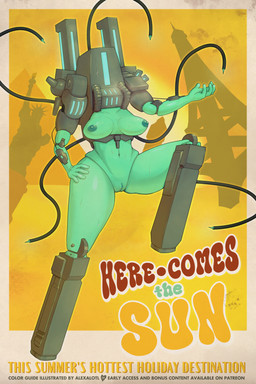 big_ben bodily_fluids breasts breath cybernetics eiffel_tower female flying genitals great_pyramids_at_giza machine one_leg_up panting pose poster raised_leg solo statue_of_liberty sweat sweatdrop text vulva wire conditional_dnp litbyluminol new_blood_interactive ultrakill mindflayer_(ultrakill) cyborg humanoid robot 2:3 absurd_res english_text hi_res pinup
