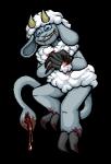 blood bodily_fluids gore horizontal_pupils pupils sharp_teeth solo tail tail_mouth teeth unusual_anatomy unusual_tail brimystone-mcjones musicsheep bovid caprine caprine_demon demon domestic_sheep mammal sheep sheep_demon alpha_channel digital_media_(artwork) low_res pixel_(artwork)