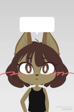 2:3 animated anthro big_ears blinking blush brown_body brown_eyes brown_hair canid canine canis cha_hieun clothed clothing domestic_dog female hair inner_ear_fluff korean mammal pipepo short_hair short_playtime simple_background solo sound sound_warning speech_bubble tuft voice_acted webm